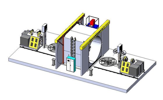 Máy làm thùng chứa nước xoay vòng Shuttle Type 2 Arm L 4000 Lò nướng